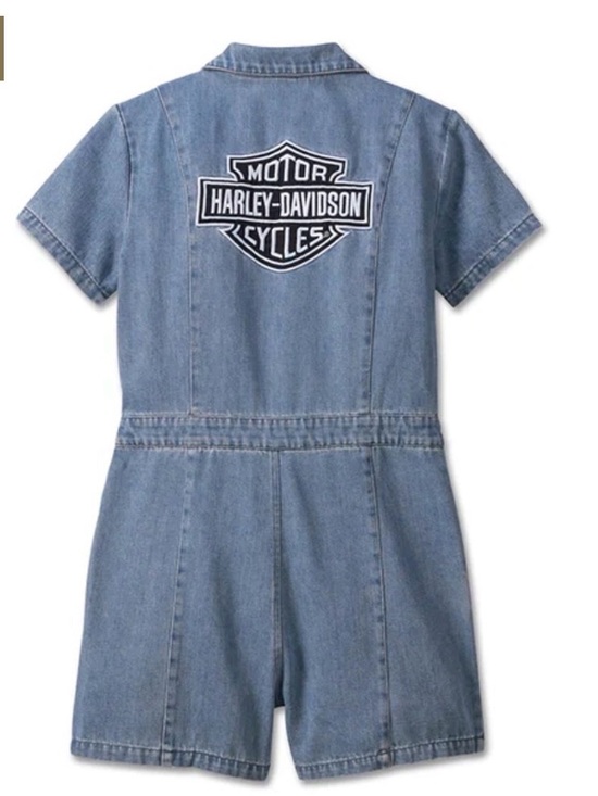 Harley-Davidson Pants - Harley-Davidson Women's Hero Denim Jumpsuit, short-sleeve light-wash Size Small
